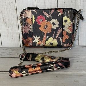 NWOT Guess 1981 Floral Faux Leather Convertible Crossbody Purse